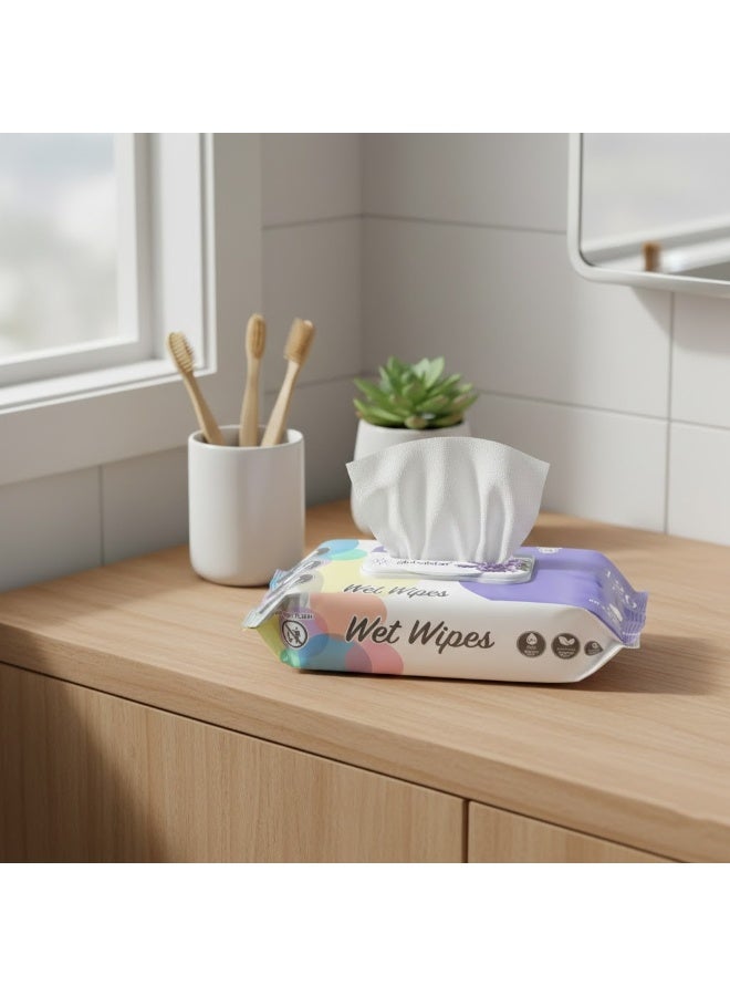 Globalstar Lavender Wet Wipes – 120pcs x 6, Alcohol-Free Moist Towelettes for Gentle Skin Care - Image 3